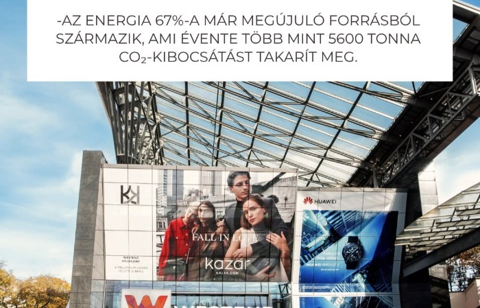 Az Év Zöld Beruházása díjat ért a Westend zöld átalakítása a Green Awardson