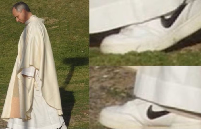 Leó Pápa hatalmas reklámot csinált a Nike-nak, megvillantotta cipőjét