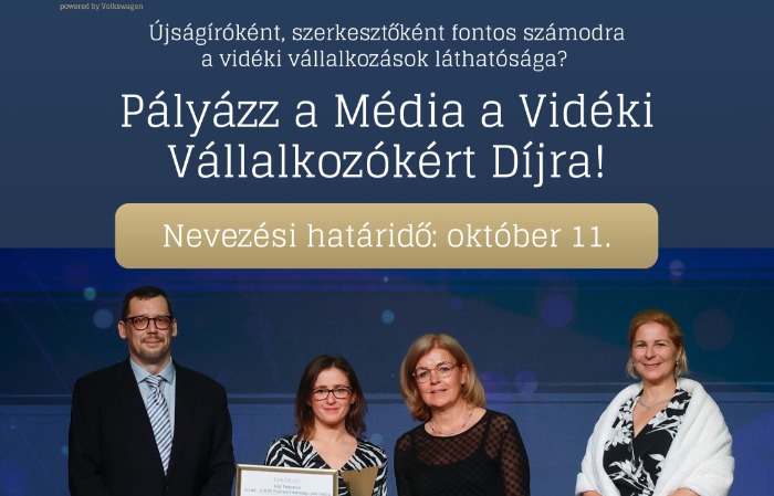 Már lehet nevezni a Média a Vidéki Vállalkozókért Díjra 